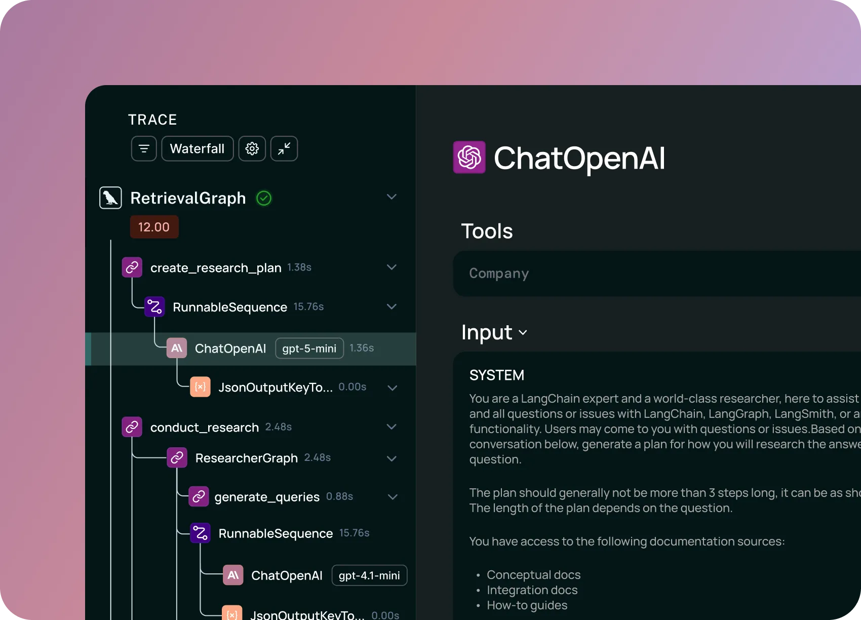 LangSmith Agent 追踪功能