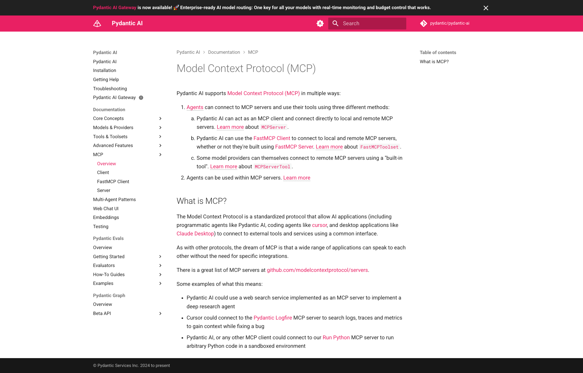 PydanticAI MCP 文档